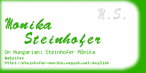 monika steinhofer business card